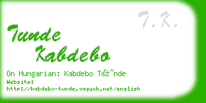 tunde kabdebo business card